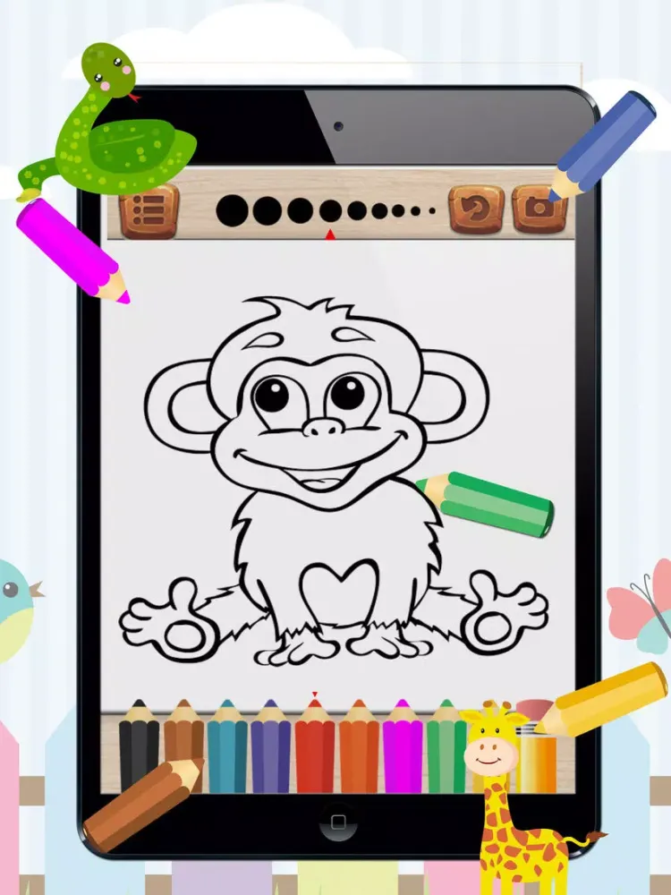 Zrzuty ekranu Kids Coloring Book monkey and frinds animal iPad 