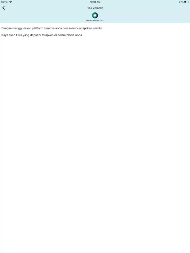 Ảnh chụp màn hình của Zemoxa iPad 