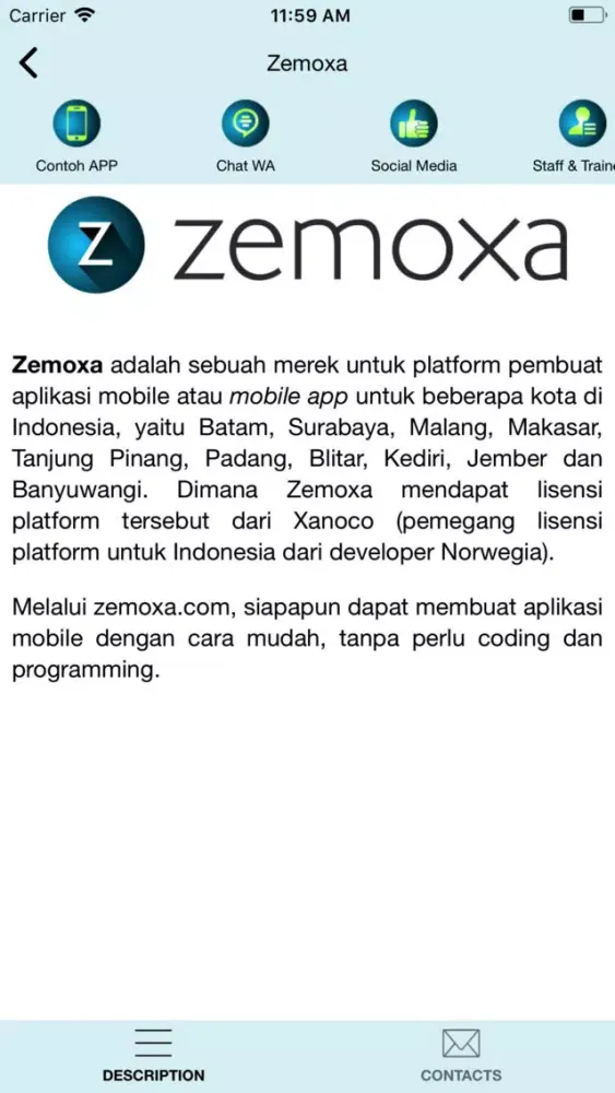 Ảnh chụp màn hình của Zemoxa