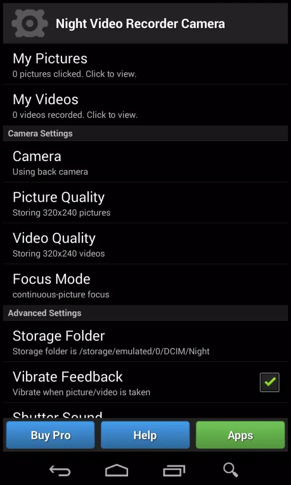 Night Vision Video Recorder سکرین شاٹس