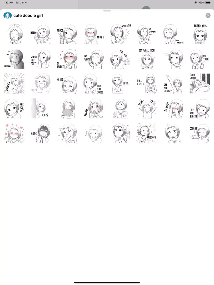 cute doodle girl iPad  স্ক্রিনশট