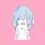 Light Blue Girl and cat