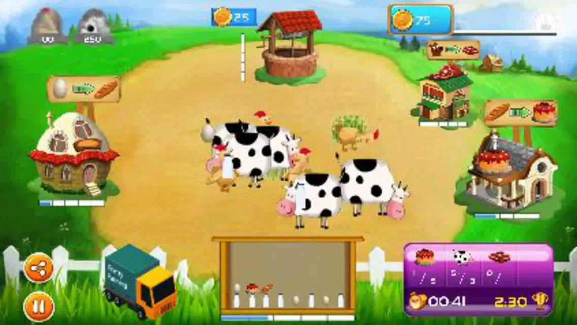 ภาพหน้าจอของ Fun Crazy Farm - Management Game