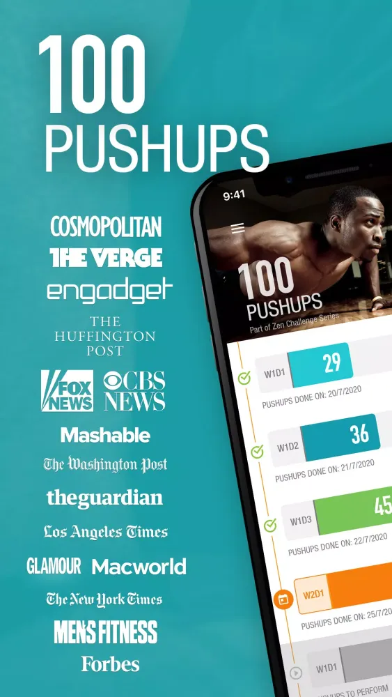 Zrzuty ekranu 0-100 Pushups Trainer