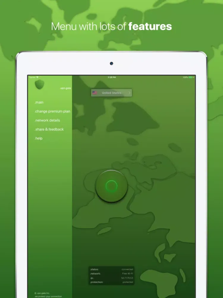 VPN Gate - Secure & Fast + Tor iPad  Screenshots