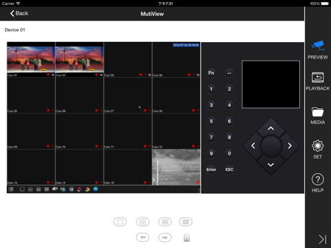EYE4 NVR HD iPad  Screenshots