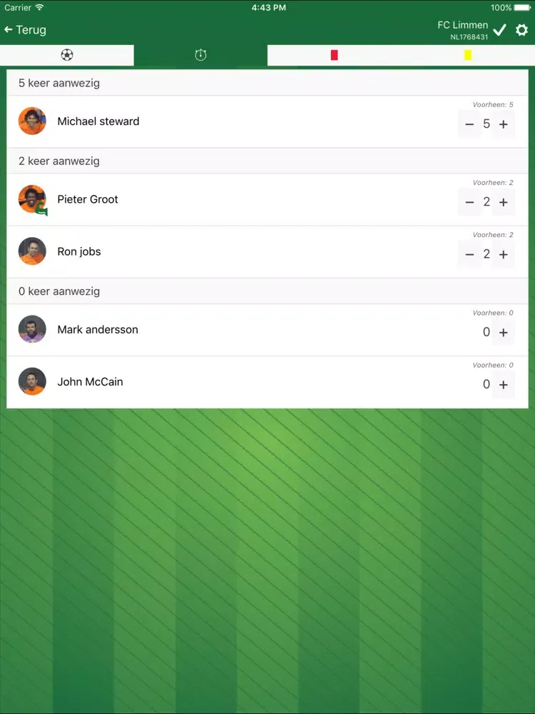Amateur Football Assistant AFA iPad  Screenshots