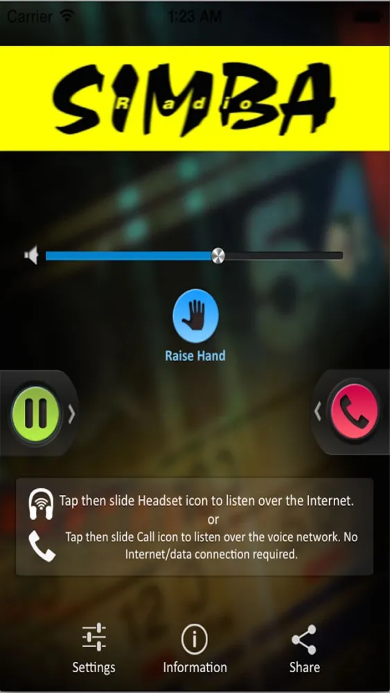 ภาพหน้าจอของ Radio Simba