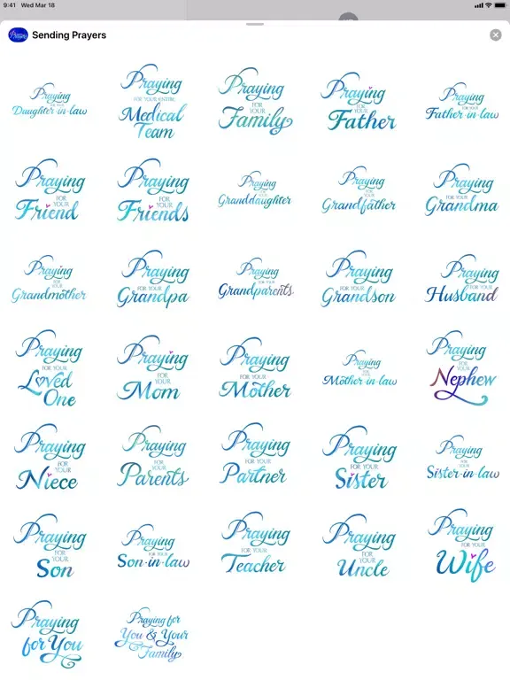 Sending Prayers Stickers iPad  स्क्रीनशॉट