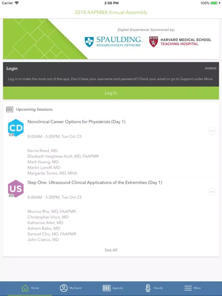 AAPM&R 2018 Annual Assembly iPad  Screenshots