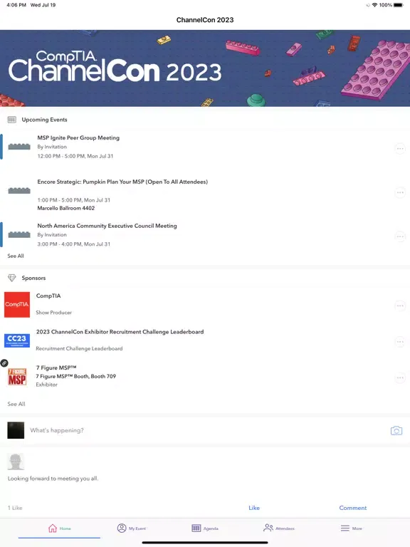 ภาพหน้าจอของ CompTIA Events iPad 