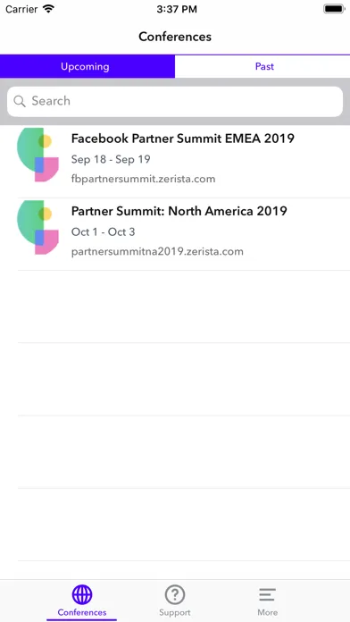 Captures d'écran de Facebook Partner Summit