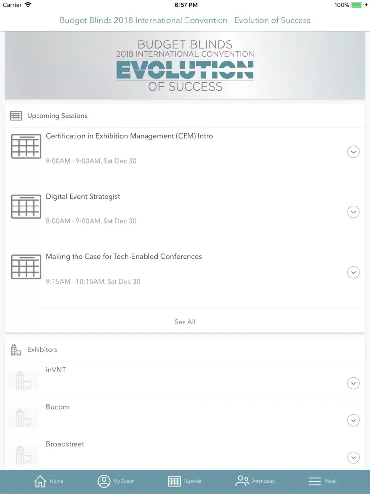 Ảnh chụp màn hình của HFC Convention iPad 
