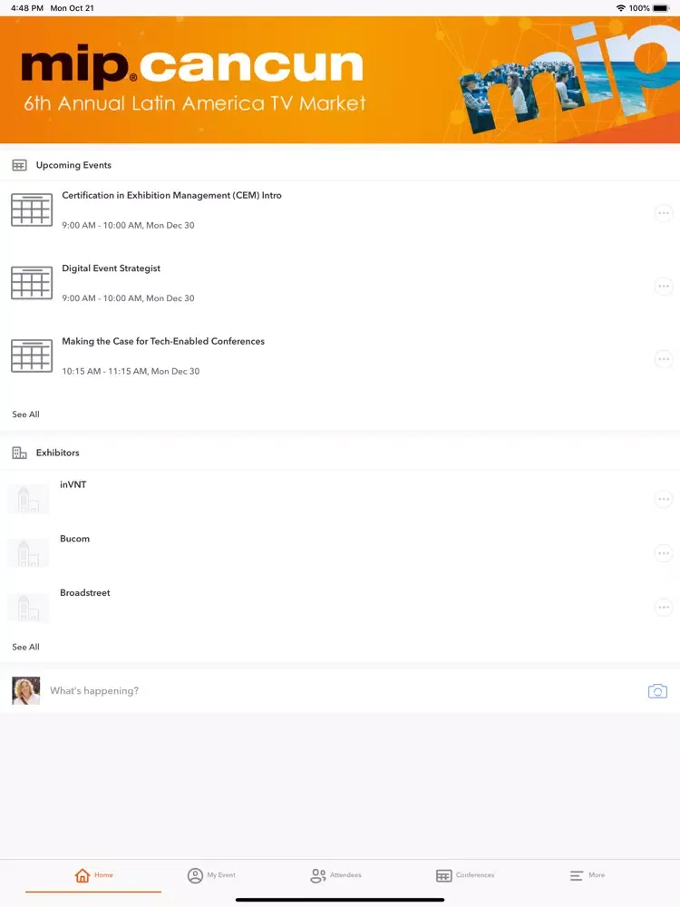 MIP Cancun iPad  Ekran Görüntüleri
