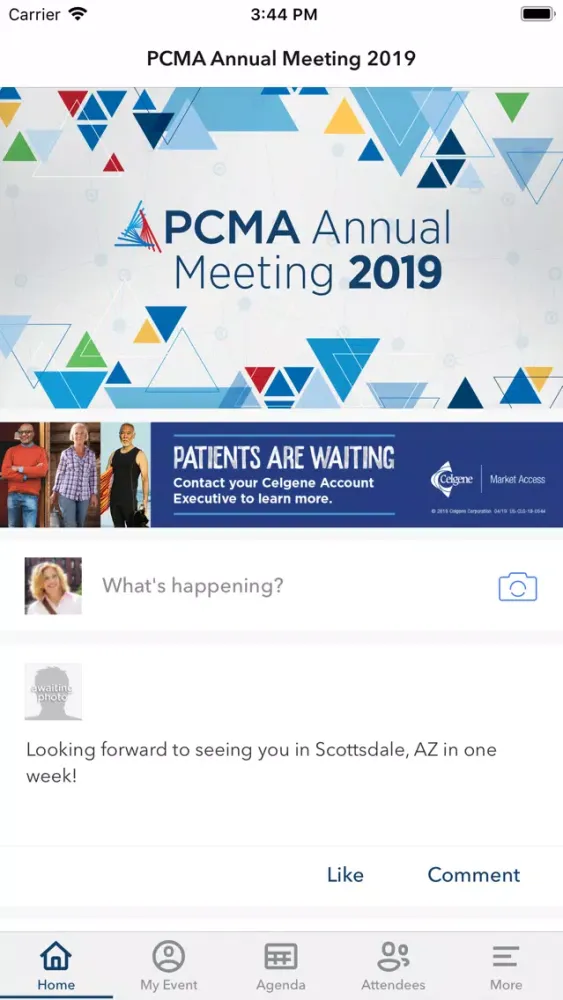 Captures d'écran de PCMA Events
