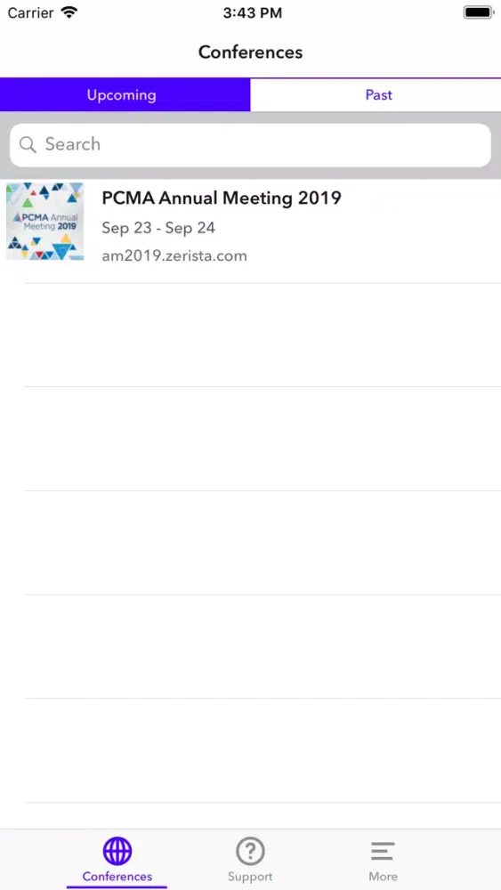Captures d'écran de PCMA Events