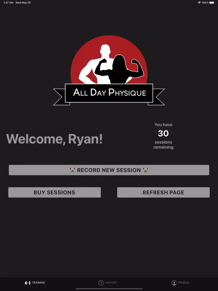 Ảnh chụp màn hình của ADP Gym iPad 