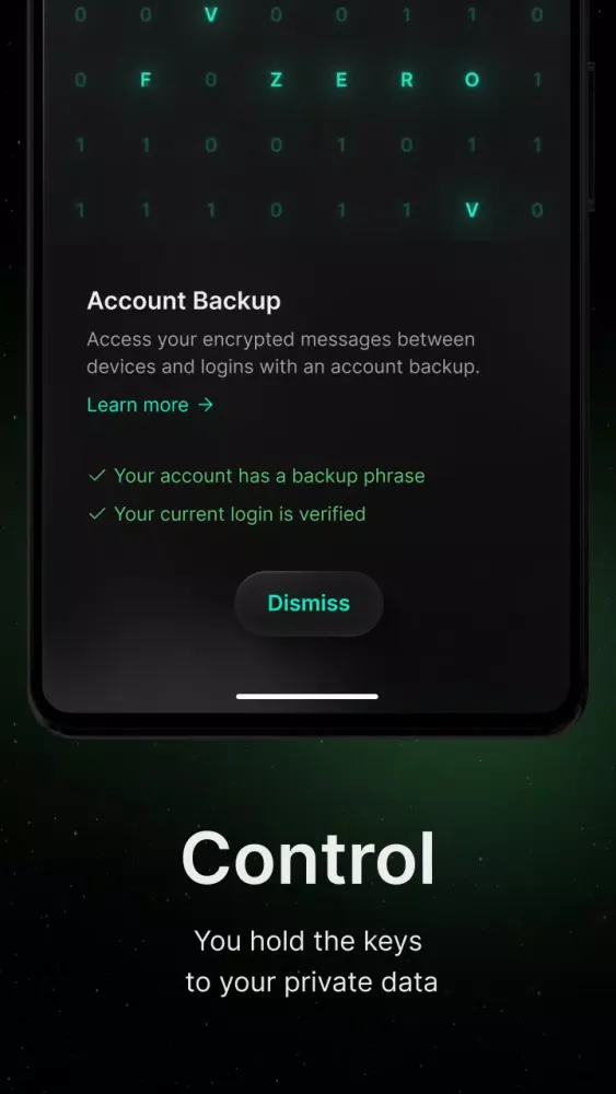 Zrzuty ekranu ZERO Messenger