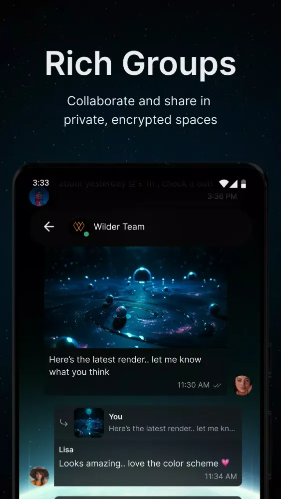 Zrzuty ekranu ZERO Messenger