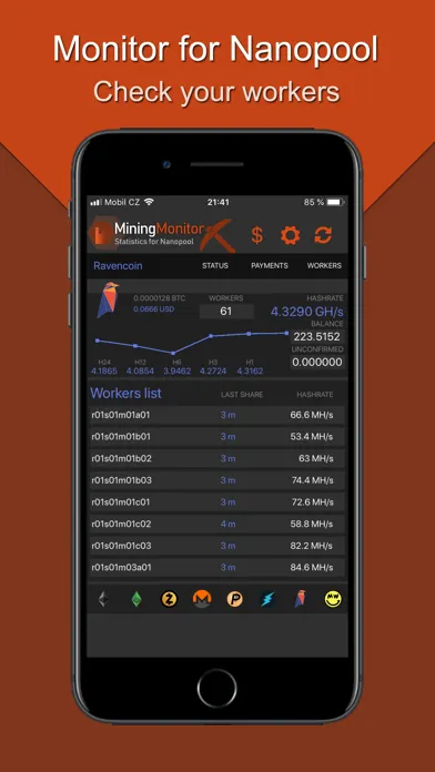 Tangkapan layar Monitor for Nanopool