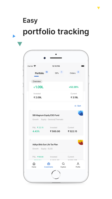 Zrzuty ekranu Zerodha Coin - Mutual funds