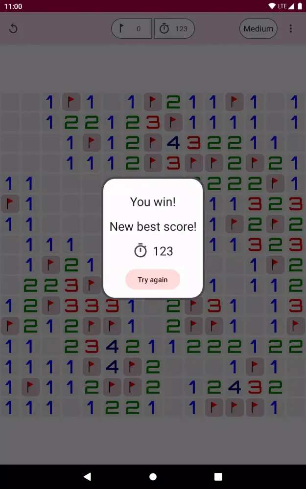 Capturas de tela do Minesweeper Lite