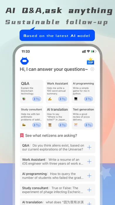 Zrzuty ekranu ChatAI - Chat&Write Robot