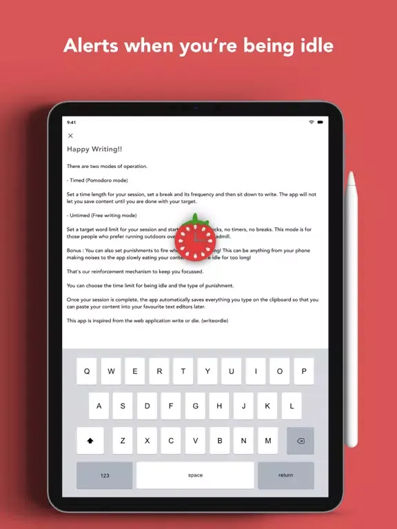 Zrzuty ekranu Tomato Typewriter iPad 