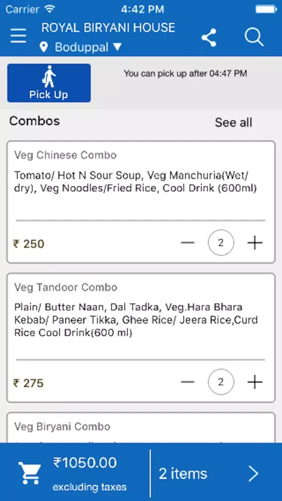 Tangkapan skrin Royal Biryani House