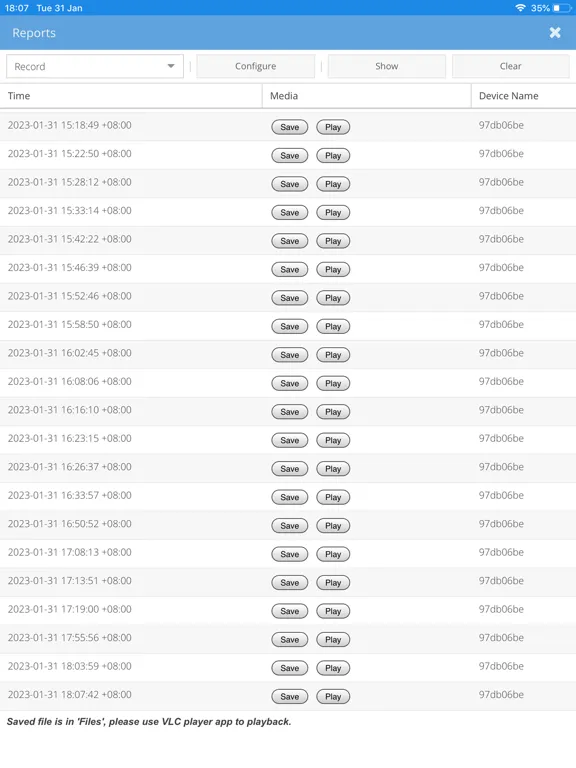 Capturas de tela do Audio Monitor iPad 