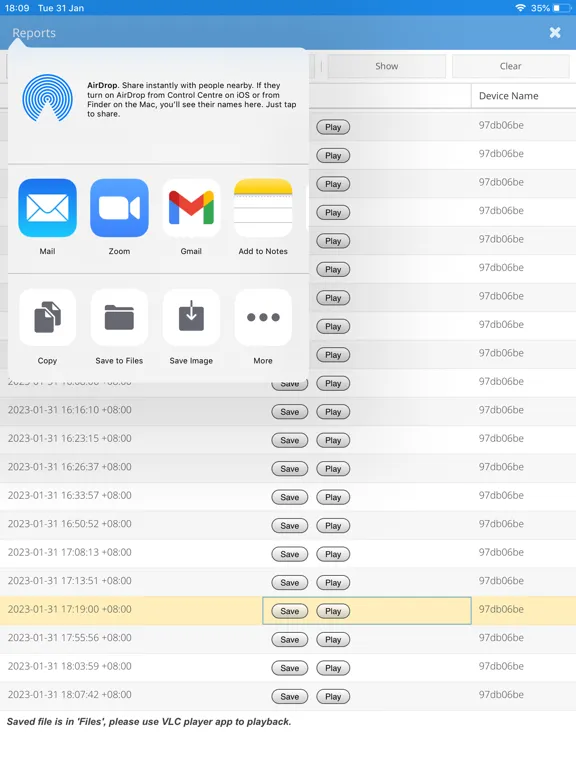 Capturas de tela do Audio Monitor iPad 