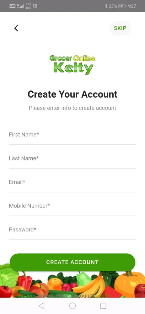 Tangkapan skrin Grocer Online Kelty