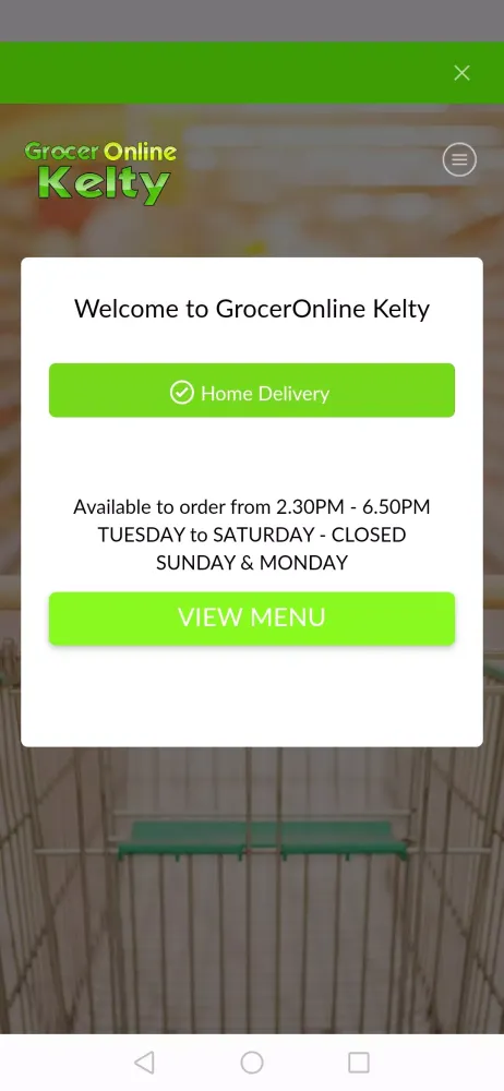 Tangkapan skrin Grocer Online Kelty