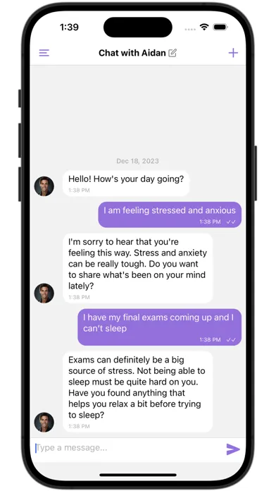 Your Help | AI Therapy Screenshots