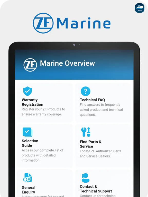 ZF Marine App iPad  Screenshots