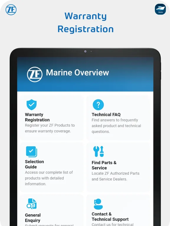 ZF Marine App iPad  Screenshots