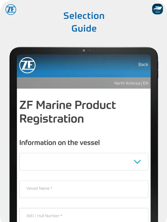 ZF Marine App iPad  Screenshots