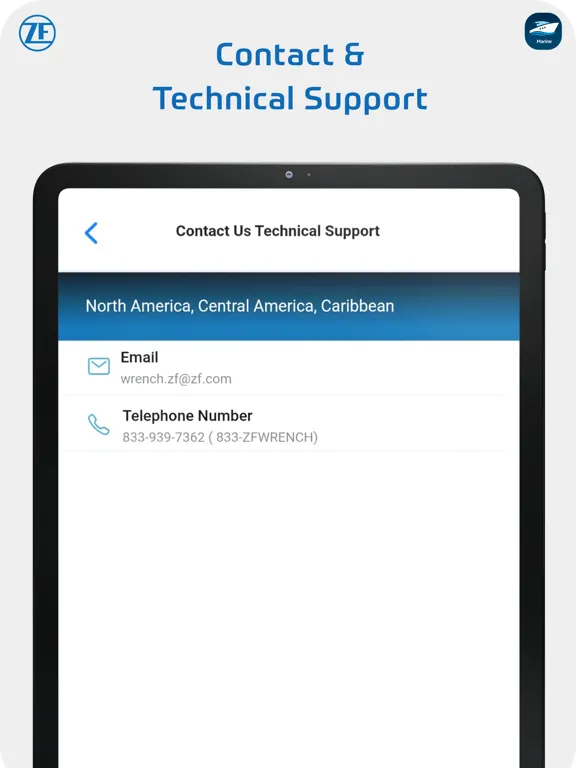 ZF Marine App iPad  Screenshots