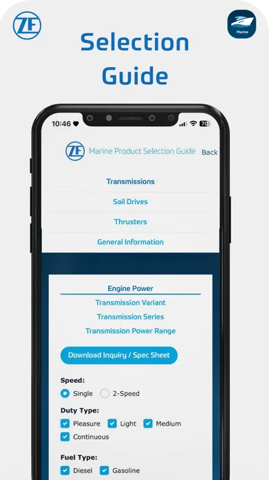 ZF Marine App Screenshots
