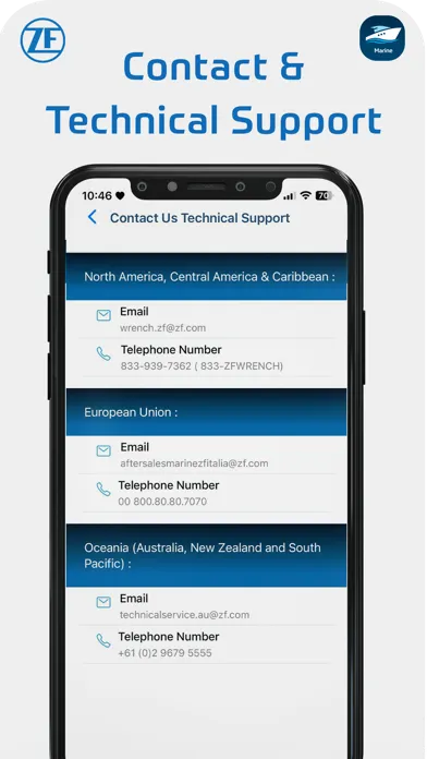 ZF Marine App Screenshots