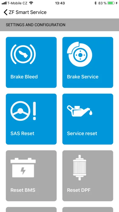 Capturas de tela do ZF Smart Service