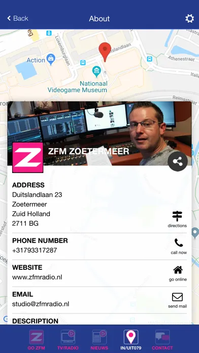 Capturas de tela do ZFM Zoetermeer