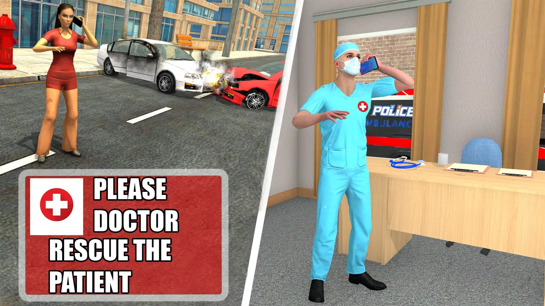 Police Ambulance 3d Game 2023 Screenshots