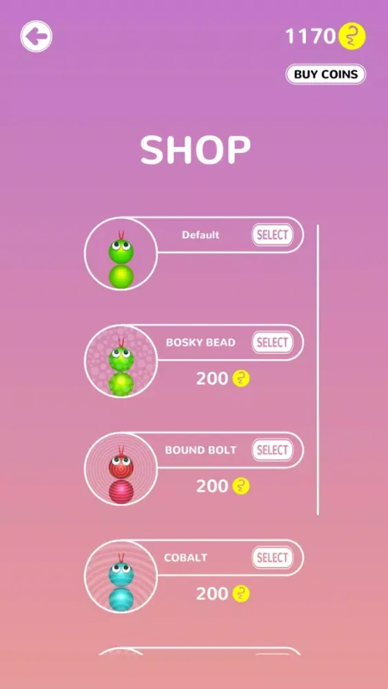 Tangkapan layar Snake Roller