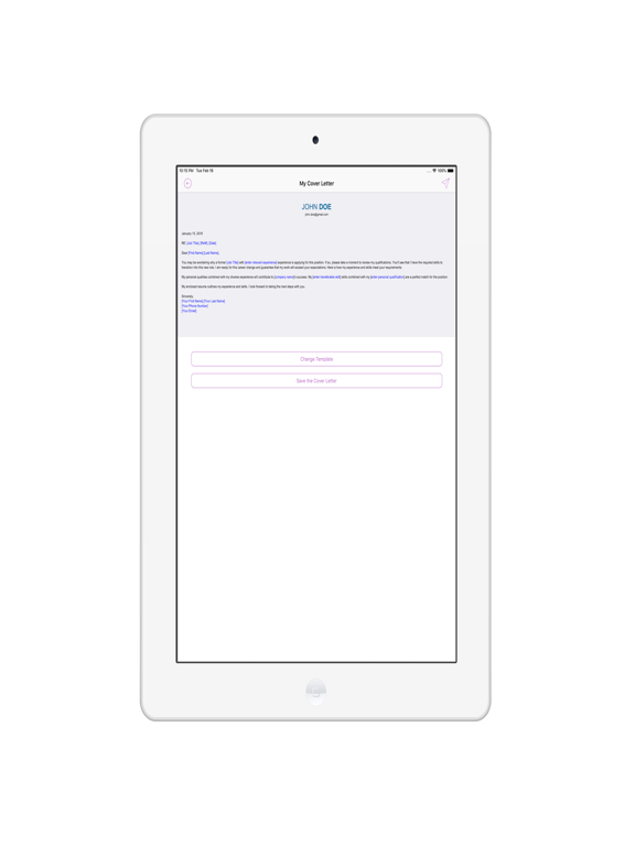 Captures d'écran de Cover Letter Maker iPad 