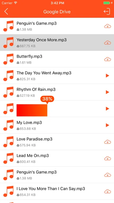 Ảnh chụp màn hình của Music Cloud - Songs Player for GoogleDrive,Dropbox