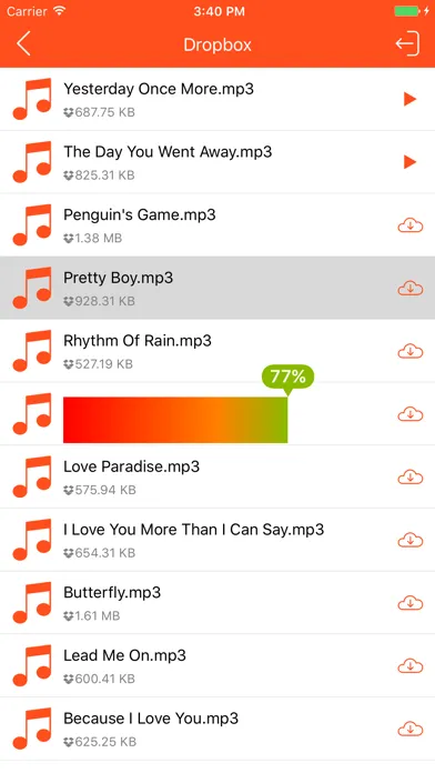 Ảnh chụp màn hình của Music Cloud - Songs Player for GoogleDrive,Dropbox