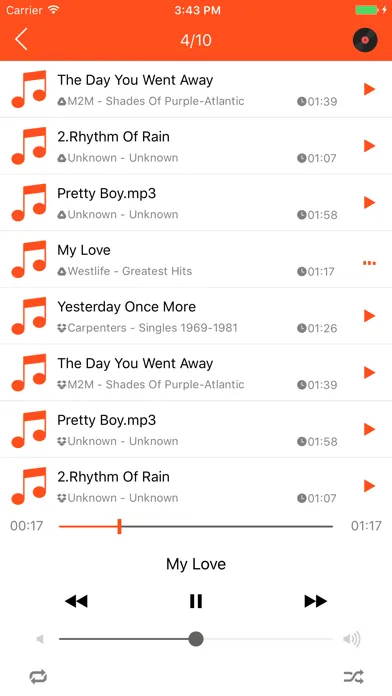 Ảnh chụp màn hình của Music Cloud - Songs Player for GoogleDrive,Dropbox