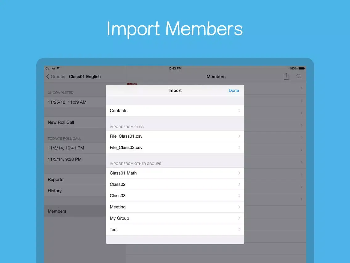 Roll Call + for iPad iPad  스크린샷