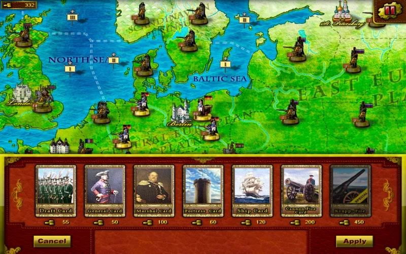 Capturas de tela do European War